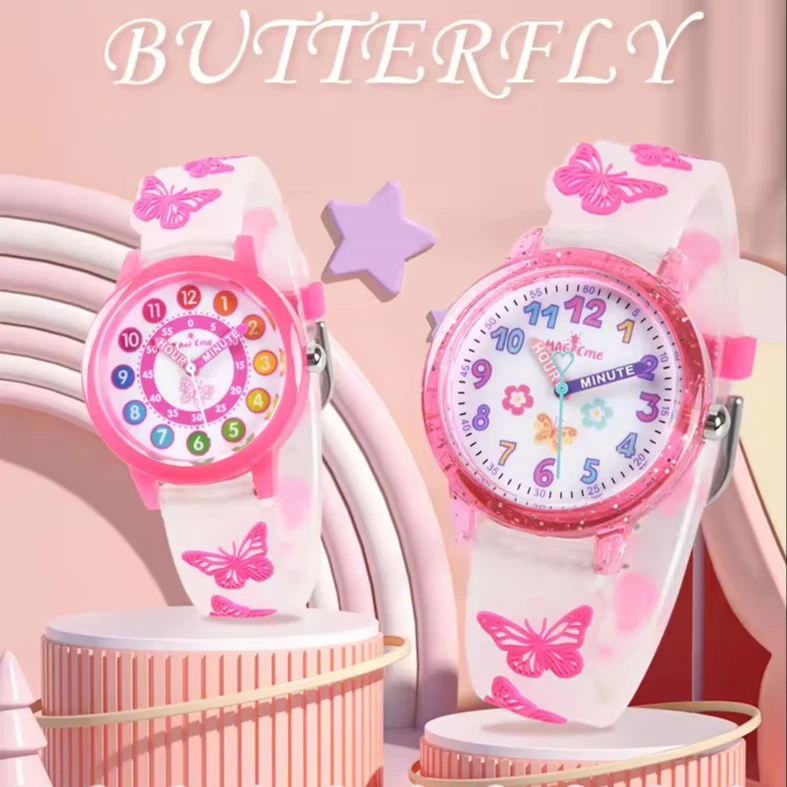 New cartoon butterfly kids watch waterproof watch all type of wrist watch