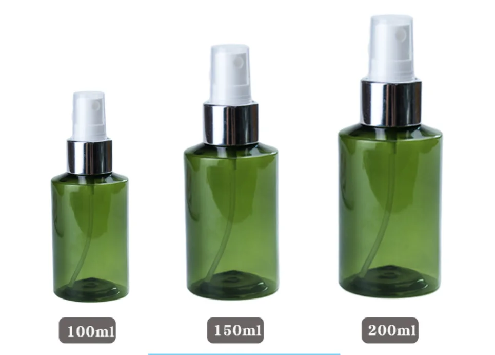 Hot Sale Green Plastic Pump Spray Bottle 100ml 150ml 200ml PET Fine Mist Spray Bottle