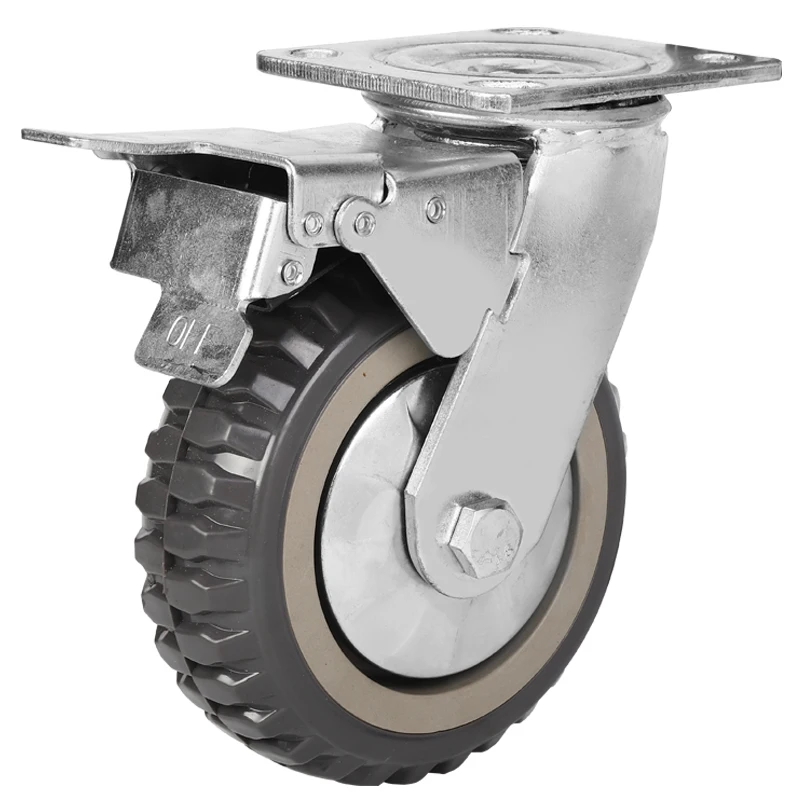Weihang  8 inch heavy duty industrial brake casters scafolds  caster wheel for trolleys