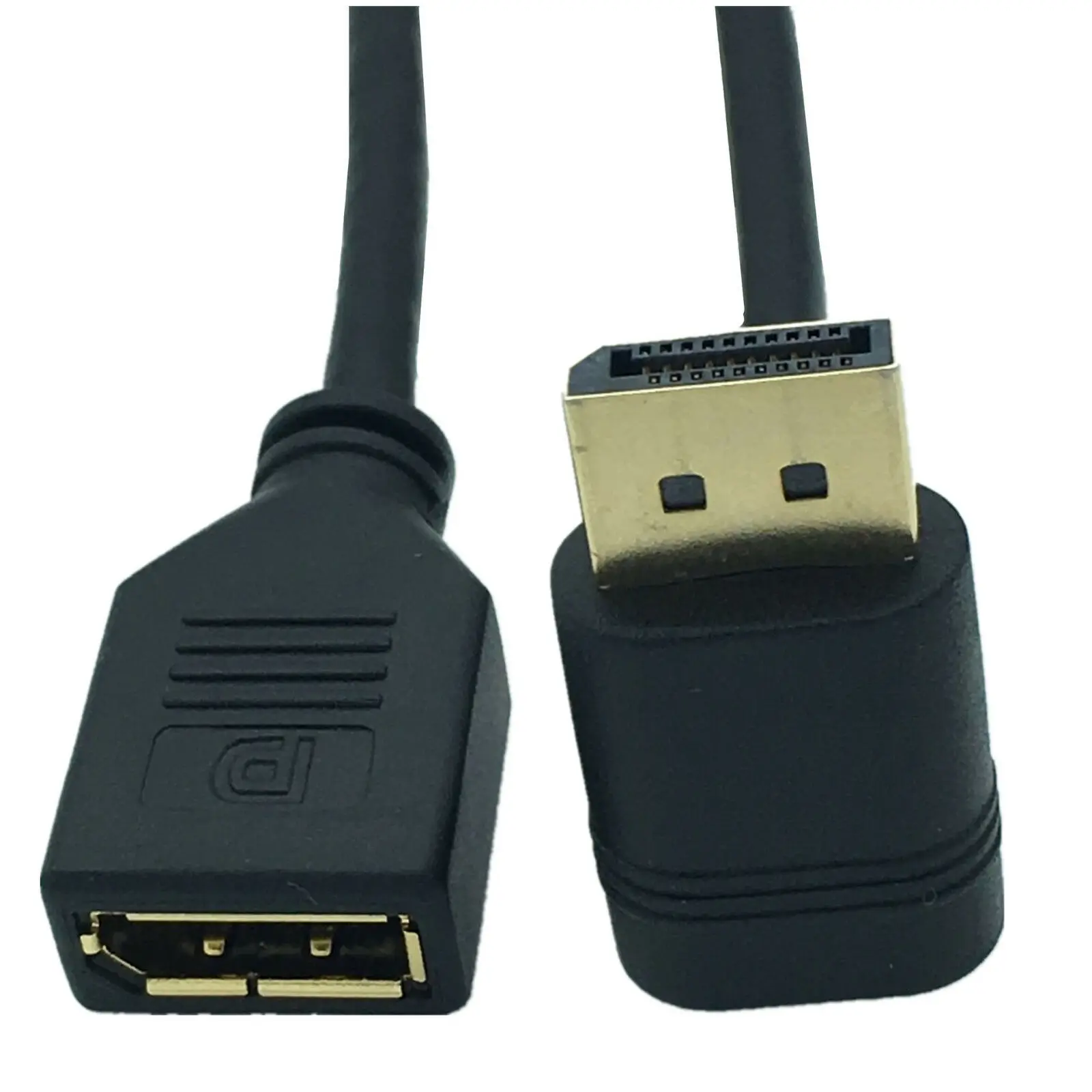 New Stock for Hot Selling 30cm 90 Degree Angled DisplayPort Male to Female Extension Adapter DP Cable Cord