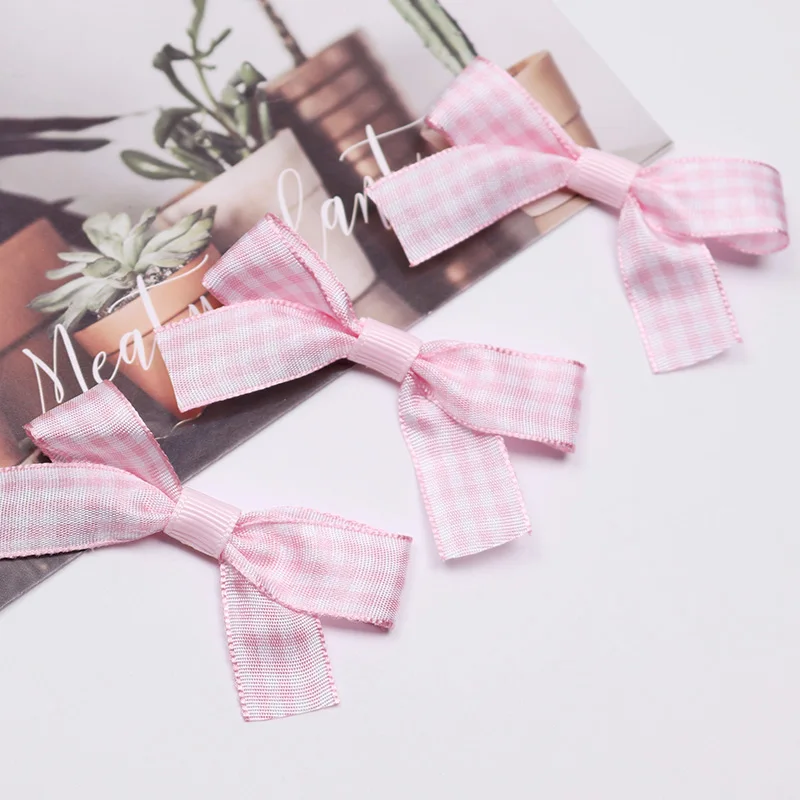 
Gift Box Packing Plaid Ribbon Bow Custom Printed 