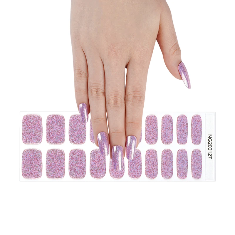 New Arrival 3d Nail Sticker Nail Decals Stickers Semi Cured Gel Nail Strips