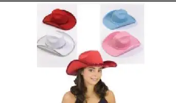 
Wholesale 100%polyester ladies mexican white cowboy hats Party Cowboy Hats 