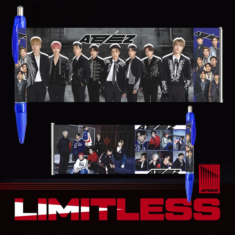 KPOP Stray Kids ATEEZ TWICE ITZY HD Photo Drawing Pens Bangchan Hyunjin Felix Ball Pen Student Office Supplies Boys Girls Gifts