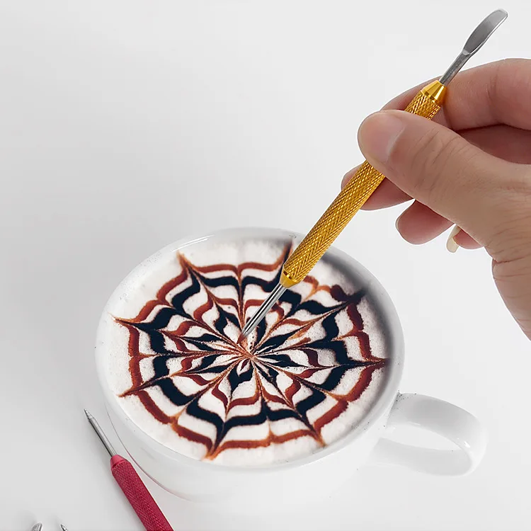 Ручка для рисования кофе, аппарат для приготовления капучино, латте, пена «сделай сам», эспрессо, инструменты для бариста, игла из нержавеющей стали для рисования кофе