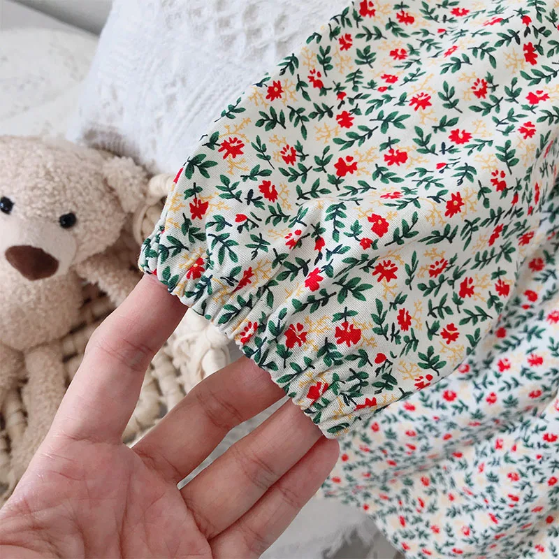 Bear Leader Baby Girls Clothes 2022 New Fashion Korean Style Flower Print Dresses Toddler Kids Christmas Clothing Princess Dress