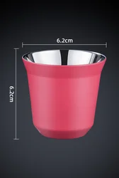 Metal Espresso Cup Wholesale Double Wall Stainless Water Bottle Double Layer Reusable Water Tea Coffee Cup Whiskey Milk Mugs