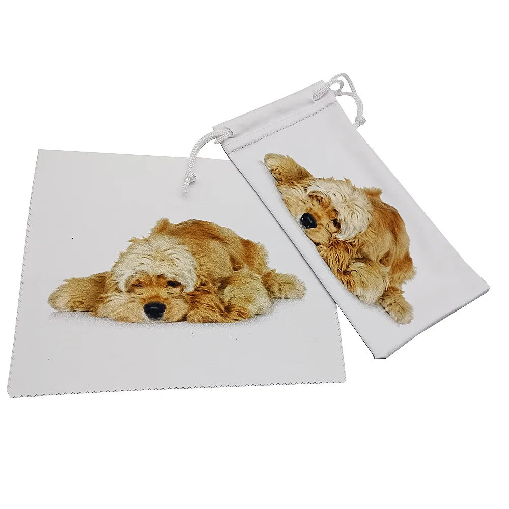 Custom Logo Printed Microfiber Sunglasses Drawstring Pouch Glasses Cloth Pouch Microfiber