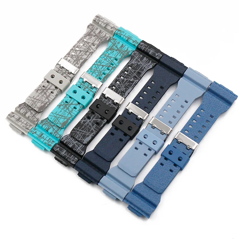 Watch accessories resin strap men for CASIO G-SHOCK GAX GLS GA110 100 140 400 700 8900 GD120 sports camouflage rubber watchbands