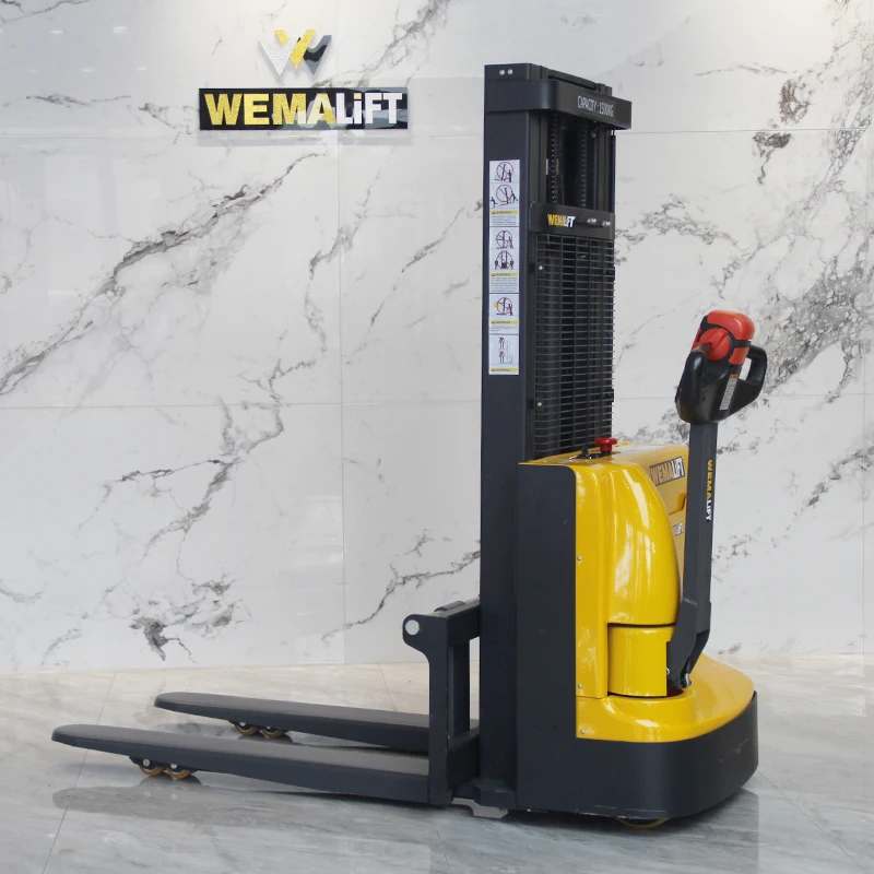 CDDE 1500kg full electric stacker 85AH battery walkie model forklift electric pallet stacker