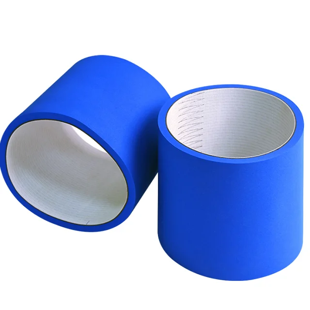 blue sponge conveyor belt with center guide for labelling machine