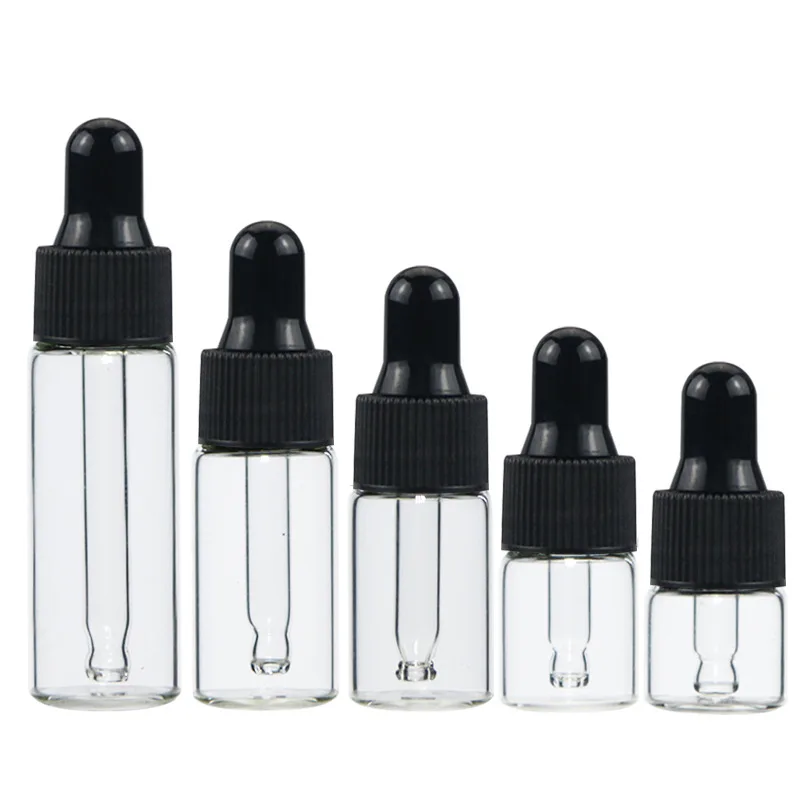 in stock 1ml 2ml 3ml 5ml frosted clear glass dropper bottle mini sample tester bottle glass vial with rose gold dropper cap