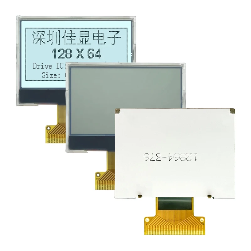 High Quality Assurance FSTN Positive White LED Backlight ST7565(COG) 3/5V Power Supply 128x64 COG+FPC Graphic LCD Module Display