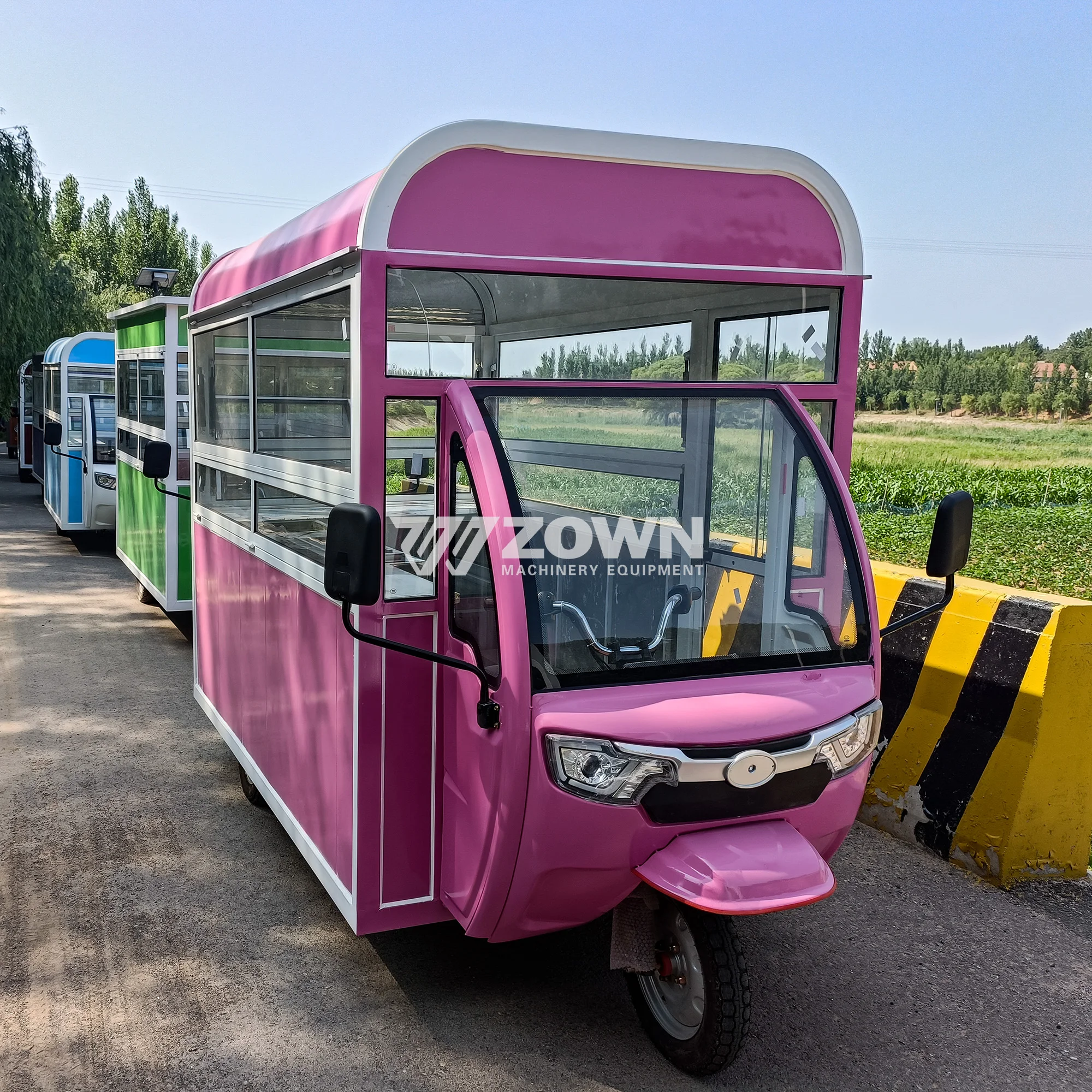 Новейшая модель 2024 года индивидуальный цвет и размер трёхколёсный фургон для еды множество цветов электрический фудтрак