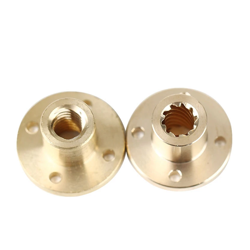 Wholesale Custom Diameter 10mm 3mm Lead 30mm Pitch 10 Starts Slivery Better Craftsmanship Trapezoidal Brass Nut