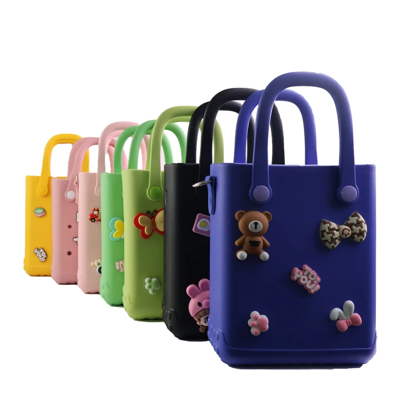Hot rubber small bag for girls and children Beach storage handbag Eva mesh handbag Beach bag Cute mini Bogg bag