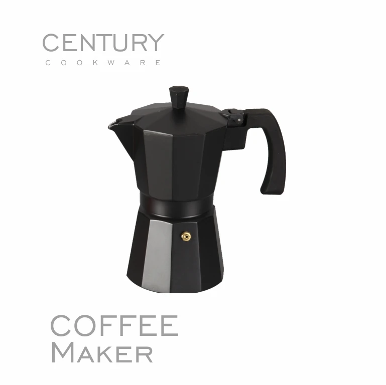 CENTURY Classic Italian 1-Cup Aluminum Moka 50ml Portable for Gas/Ceramic Stove Easy Carry & Simple Operation Coffee Business