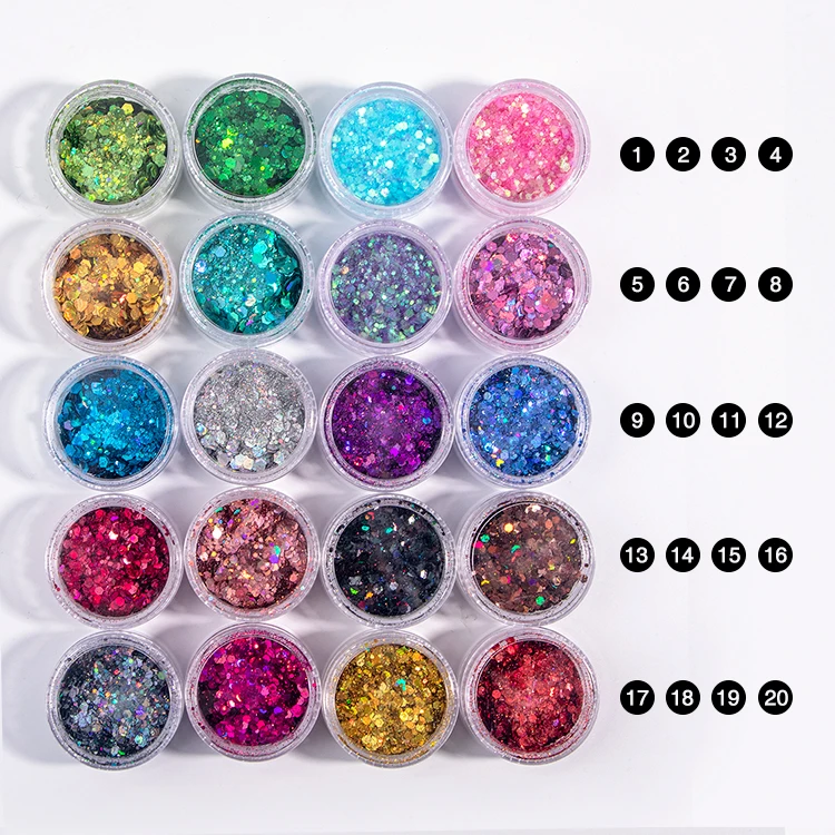 Factory Direct Sale Chunky Body Glitter Private Label Eyeshadow Loose Glitter Wholesale No Logo Eye Glitter Makeup