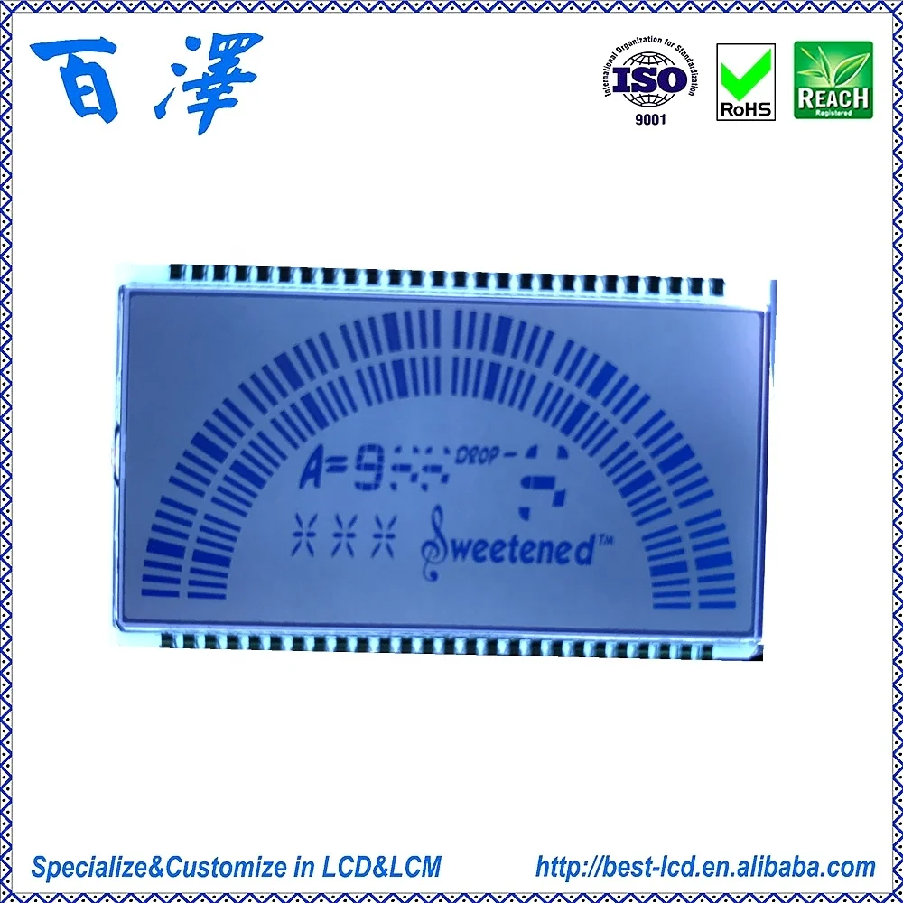 
Customized 52 Pin 3.5V Transflective Graphic / Segment FSTN LCD Display For Music Tuner / Organ Stop 