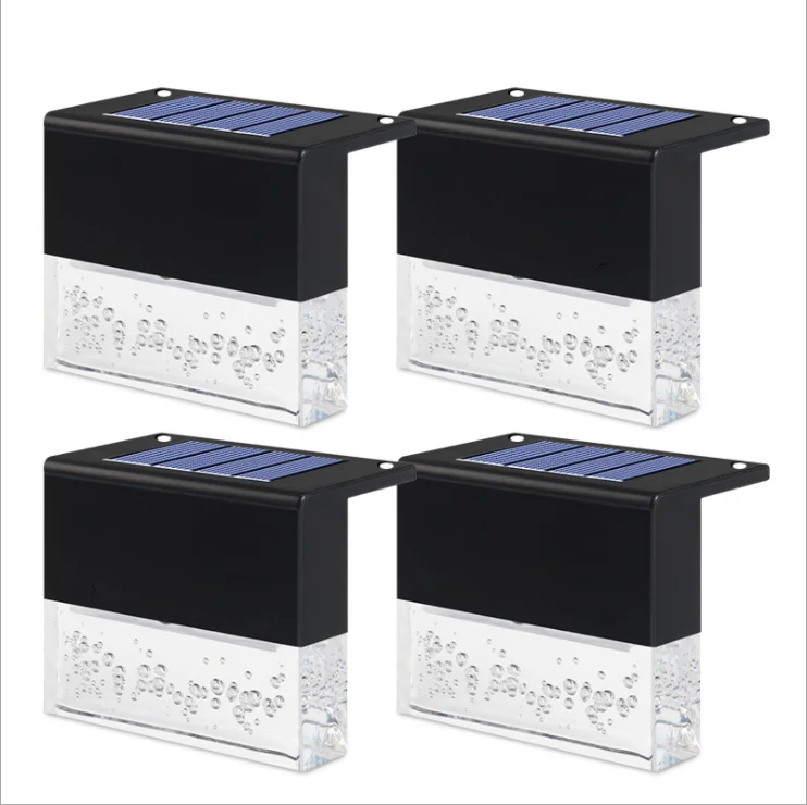 Waterproof Solar Fence Lights LED Solar Lamp Garden Lights Outdoor Solar Deck Light Sunlight RGB Gradient Decor Stair Fence Lamp