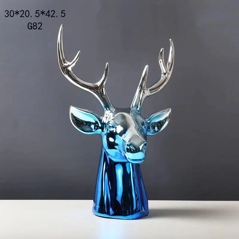 Creative Resin Crafts Gradient Electroplated Ancient Soldiers Statue Terracotta Warriors Deer Sculpture