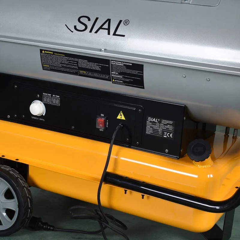 SIAL 80KW Portable Customized Industrial Diesel Kerosene Forced Air Heater Industry Heating Process with Wheels