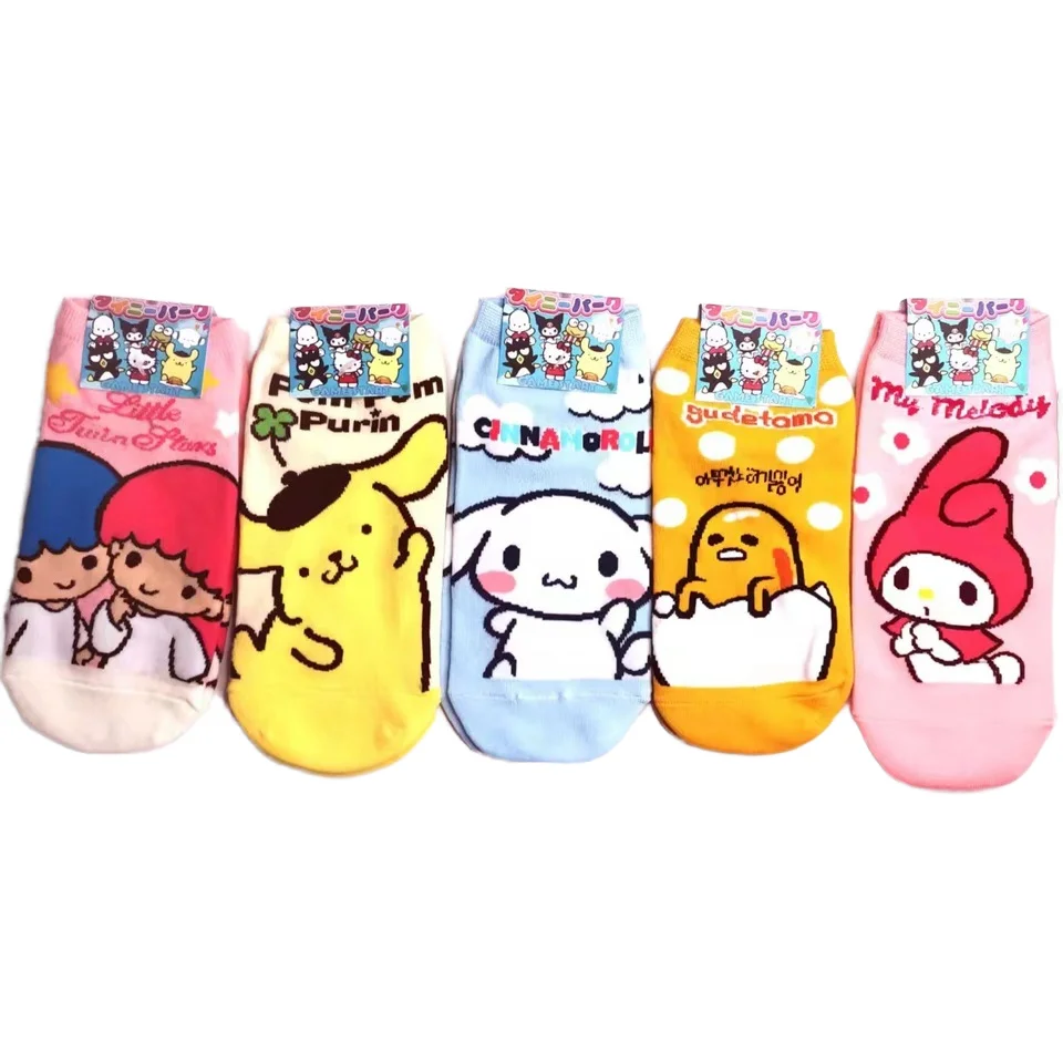 Wholesale Japanese Fashion Cartoon Anime My Melodis Socks Girls Kulomis Cozy Cotton invisible Ankle Socks for Women