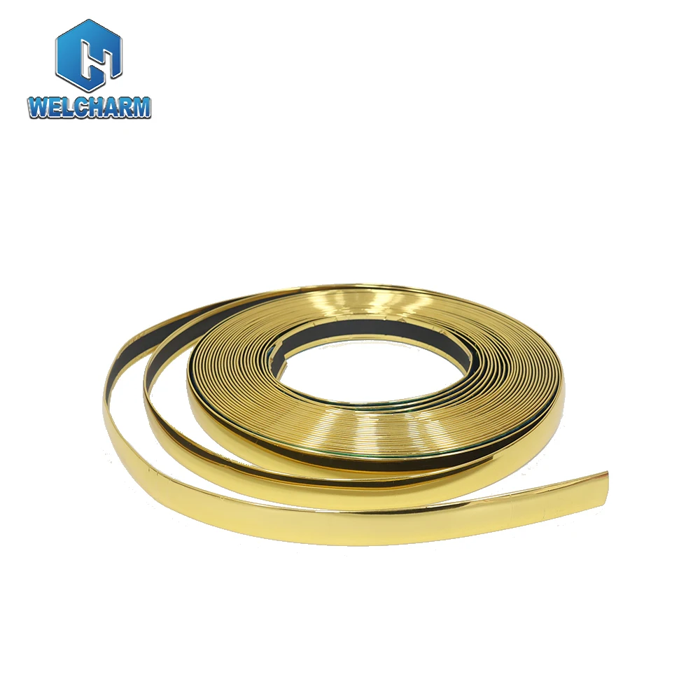 Table Cabinet Sofa Decorative Furniture Edge Accessories Strip Gold Pvc Plastic Edge Banding Flexible Tape Strip