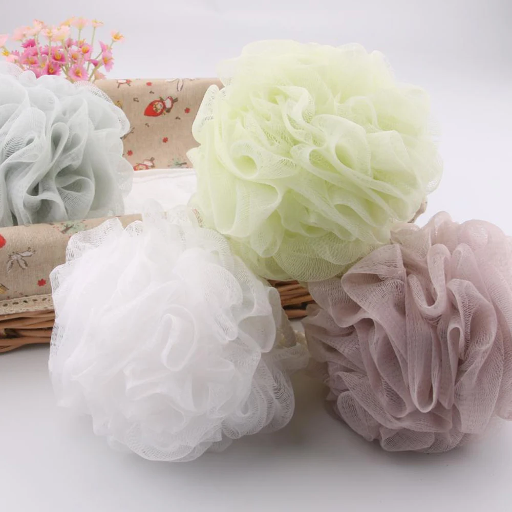 Wholesale All Natural 20G~60G Large Bath Sponge Body Scrubber Mesh Shower Pouf Bath Ball Sponge For Exfoliating