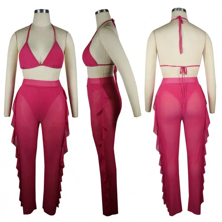 Latest Design Mesh Transparent Insiemi delle donne Two Piece Short Set Women Clothing Sets 2021 2 Piece Set