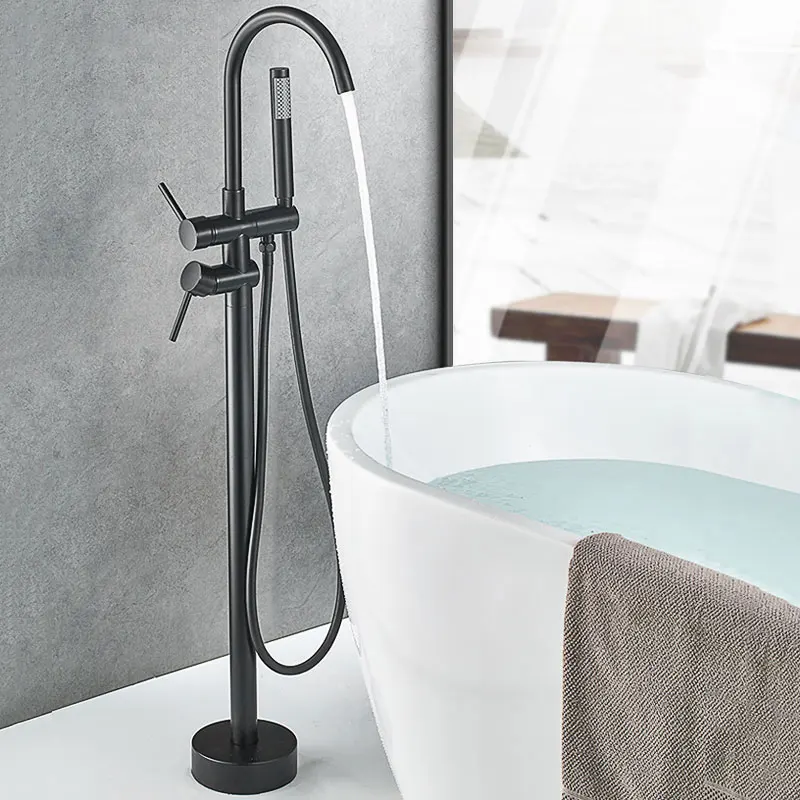 Shower Column Floor Stand Faucet Floor Stand Bathtub Faucet Free Standing Bath Shower Mixer Bathroom taps