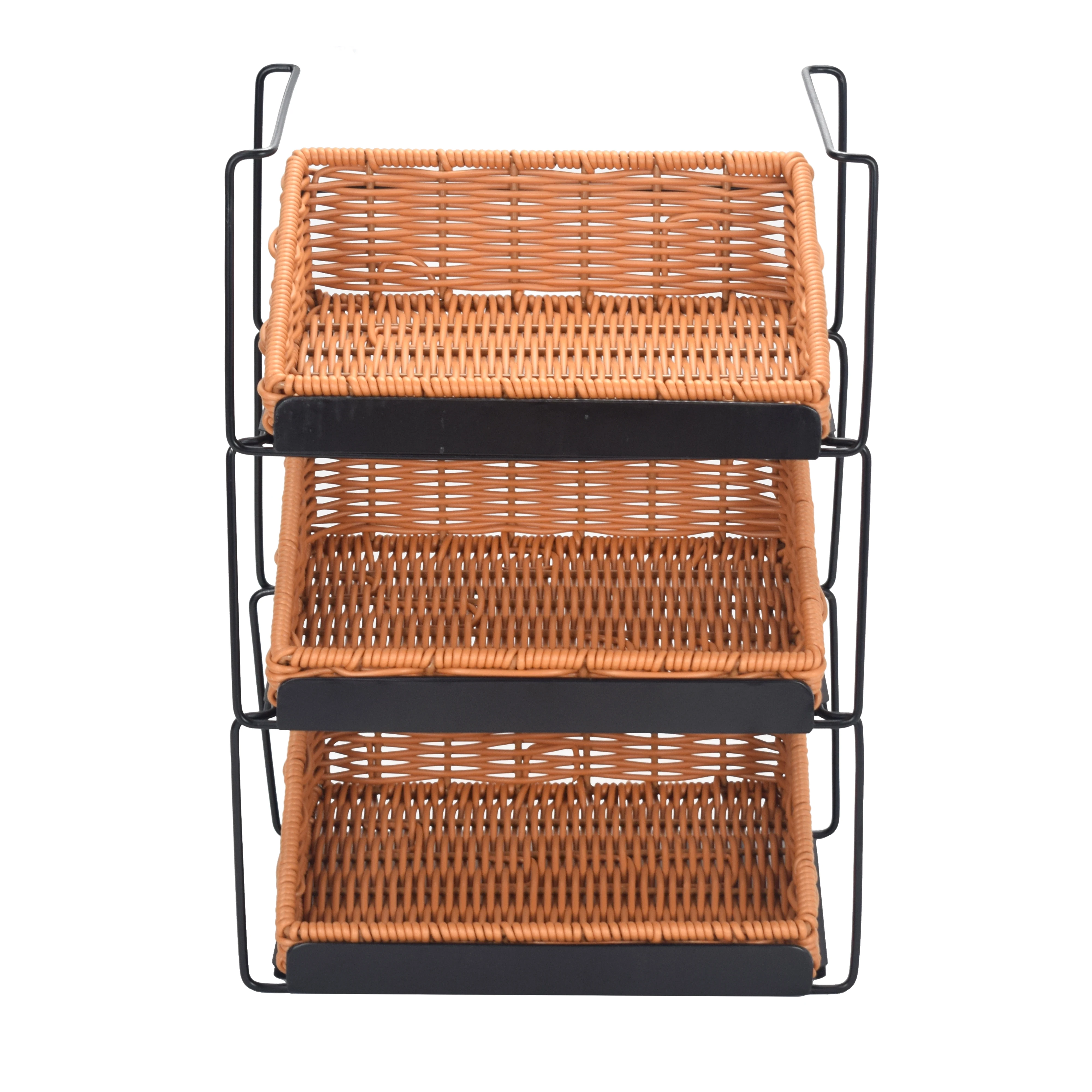 Drawer-type multi-layer woven shelves office desktop compartment storage box sundries storage basket