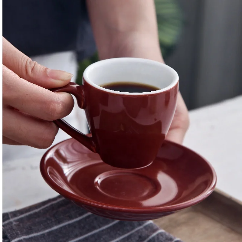 Custom italy porcelain coffee espresso cup saucer set ceramic