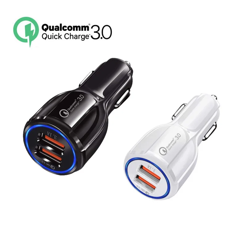 
2020 New Amazon hot sale 2 ports Quick Charger 3.0 fast car charger for smart phone 