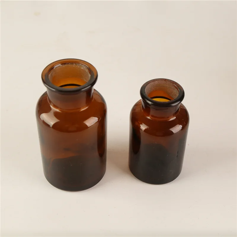 Wholesale Clear Amber Glass Apothecary Bottle Pharmacy Reagent Bottle With Glass Stopper