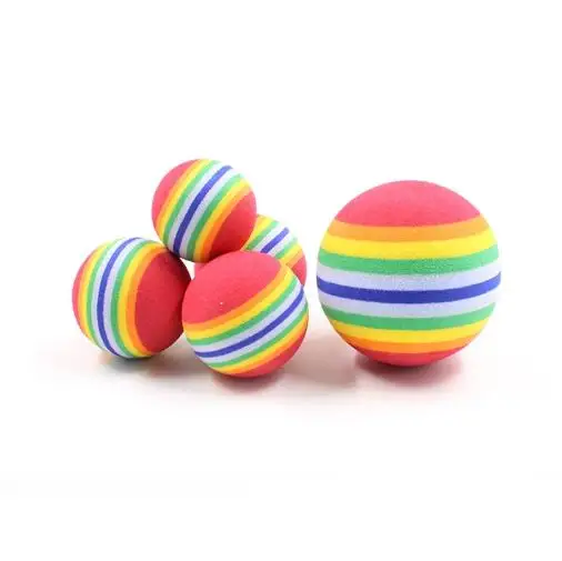 Игрушка для домашних животных, собак, кошек, EVA, красочный пенный Радужный игрушечный мяч для домашних животных