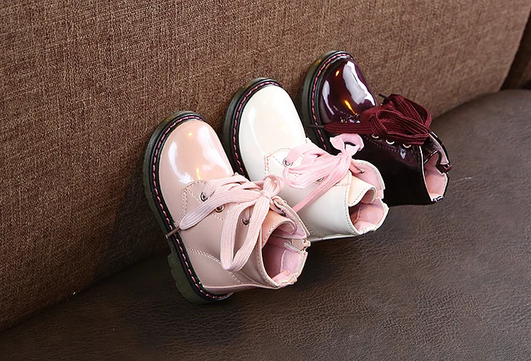 Lace up kids bright boots wholesale toddler boots fall and winter