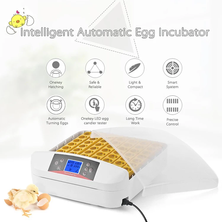 High hatching rate LED light yz 56s mini chicken egg incubator automatic