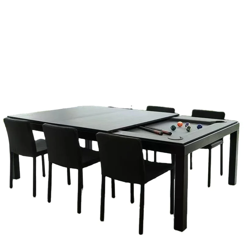 2024 Hot sale cheap 7ft 8ft 9ft 2 in 1 dining pool billiard table with chair for sale