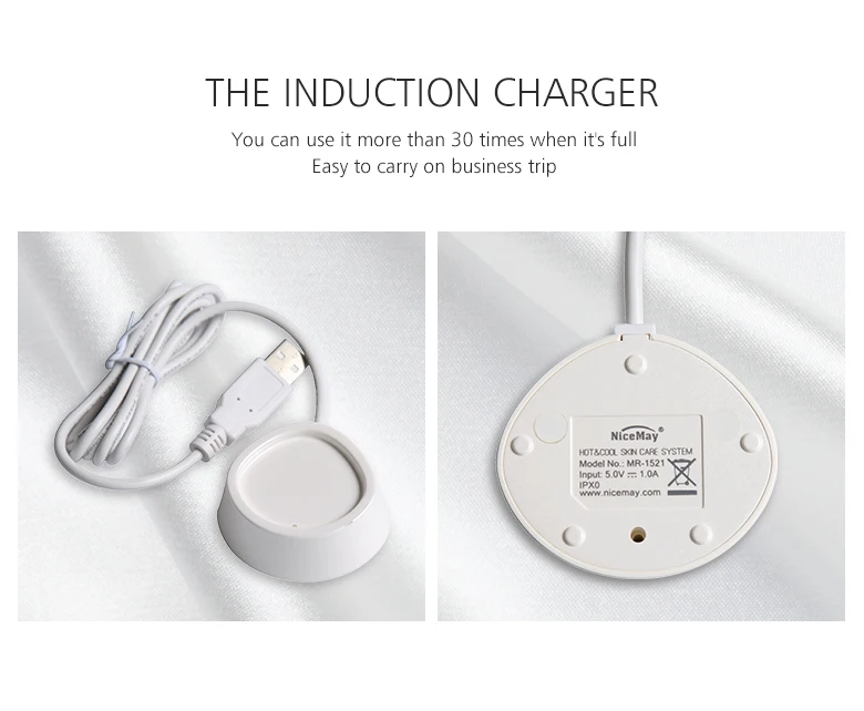 Rechargeable Hot and Cold Beauty Instrument Skin Care Device Sonic vibration Electric Cool Warm massage device 1521