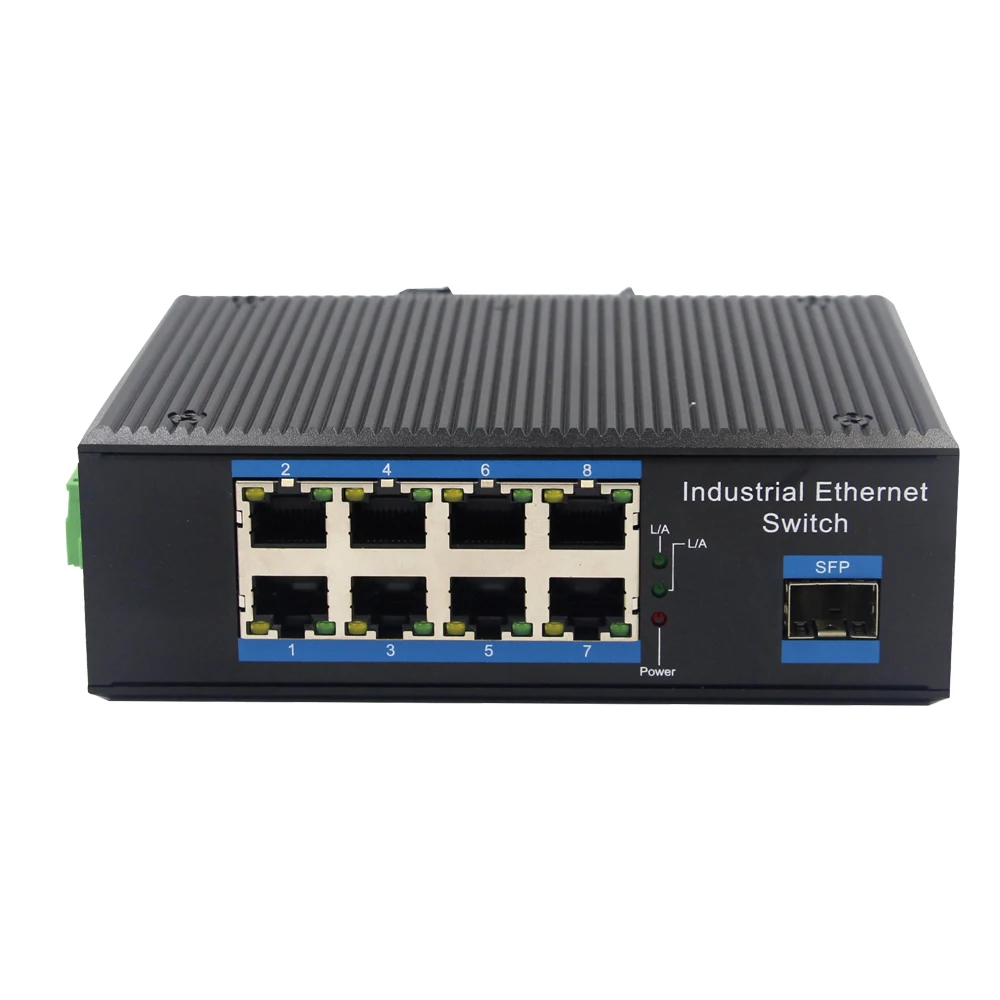 1000M Industrial Fiber Ethernet Switch 8*10/100/1000M RJ45 + 1*1000M SFP Slot gigabit switch
