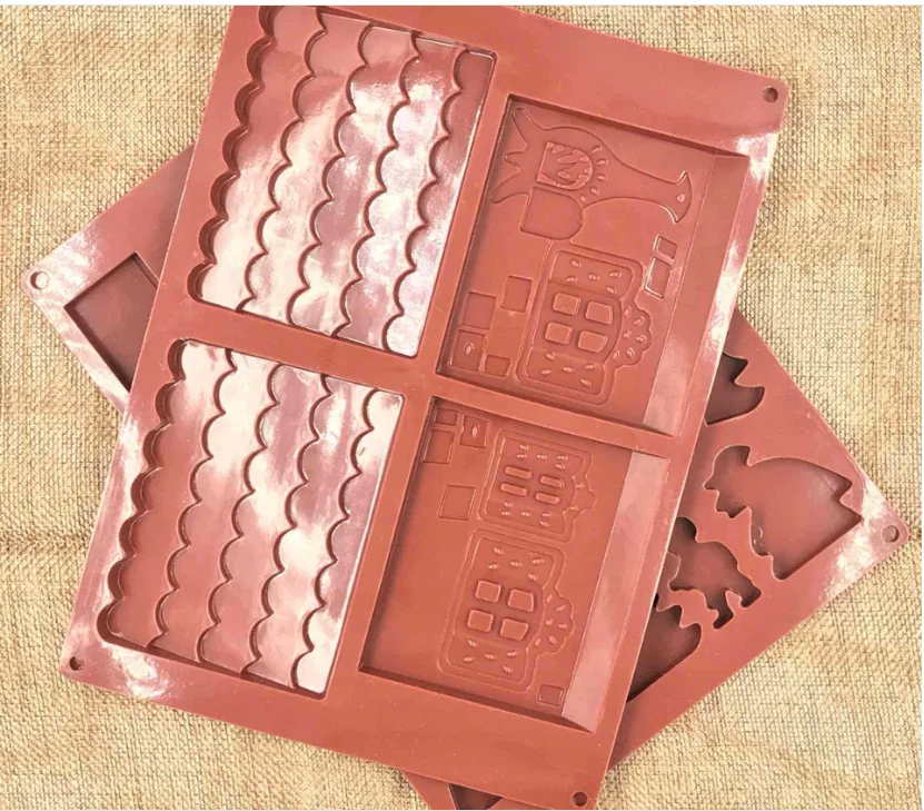 Silicone Christmas Chocolate Candy Gingerbread House Mold