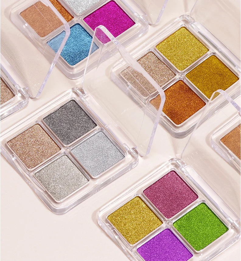 4 Colors Nail Magic Mirror Powder Solid Aurora Holographic Laser Chrome Pigment Champagne Silver Glitter Titanium Powder