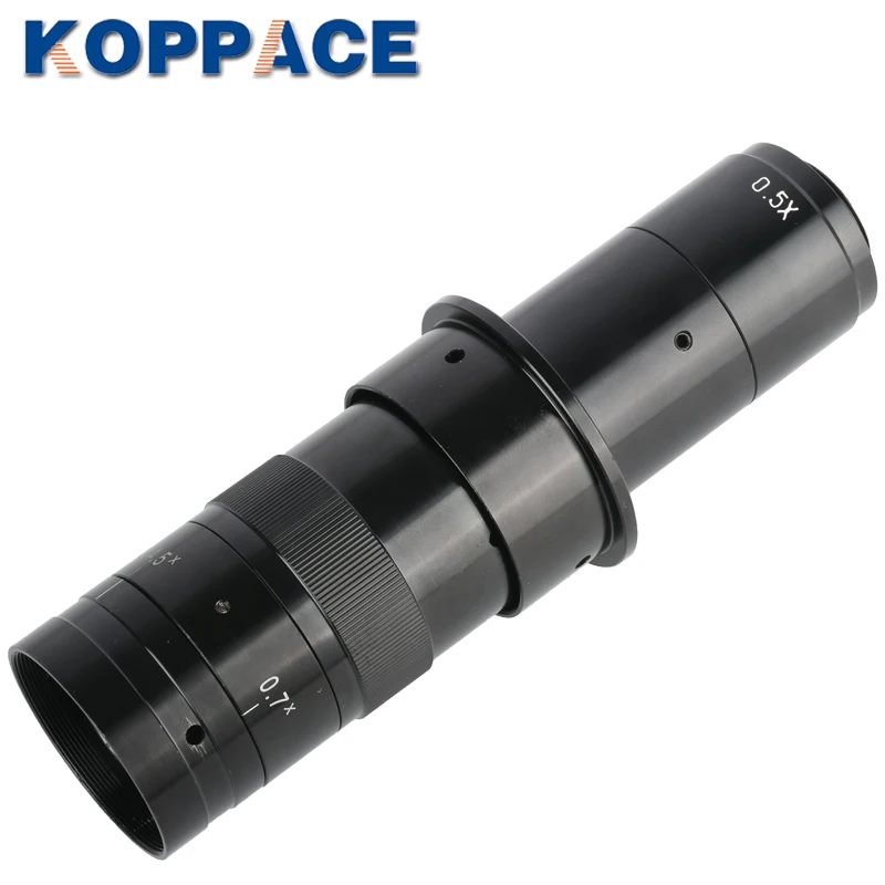  Промышленный монокулярный микроскоп KOPPACE 32X-205X линза 0 5x окуляр 7x-4 объектив с зумом 25 мм C-образное крепление непрерывного