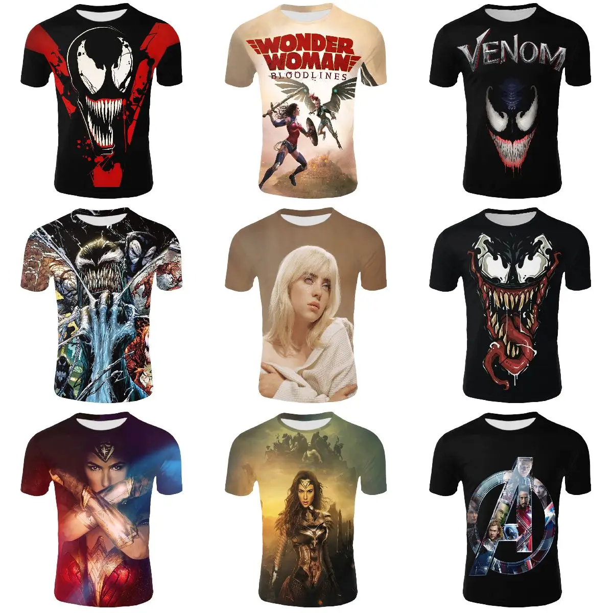 2021 new Movie Marvel Leisure sports T-shirt Plush Toy Dolls Custom Marvel Comics T shirts Cartoon Dolls