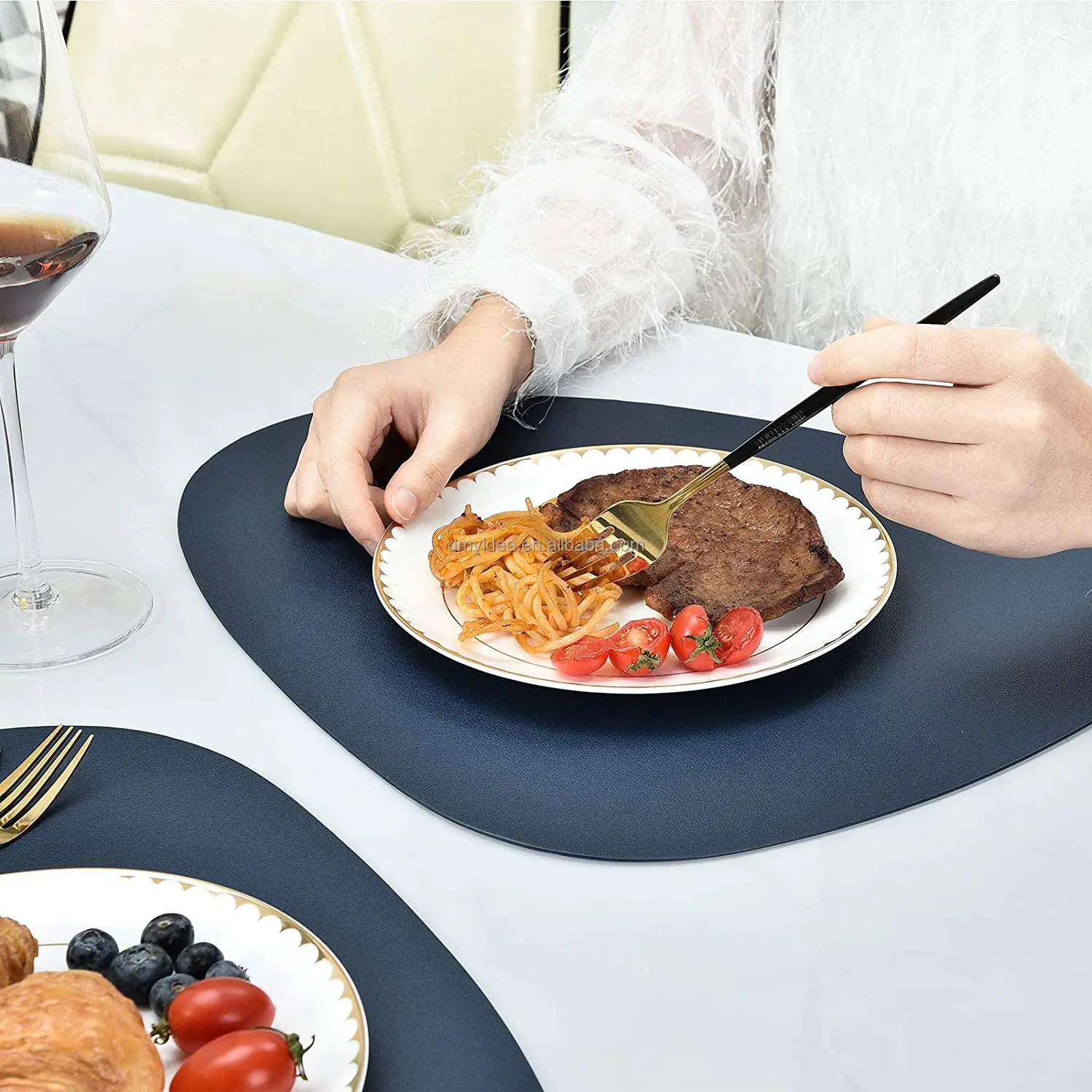 Placemats Set Round Silicone for Dinner Table Mats Non-Slip Insulation Coffee Mats Kitchen Place Mat Nordic Style Placemats