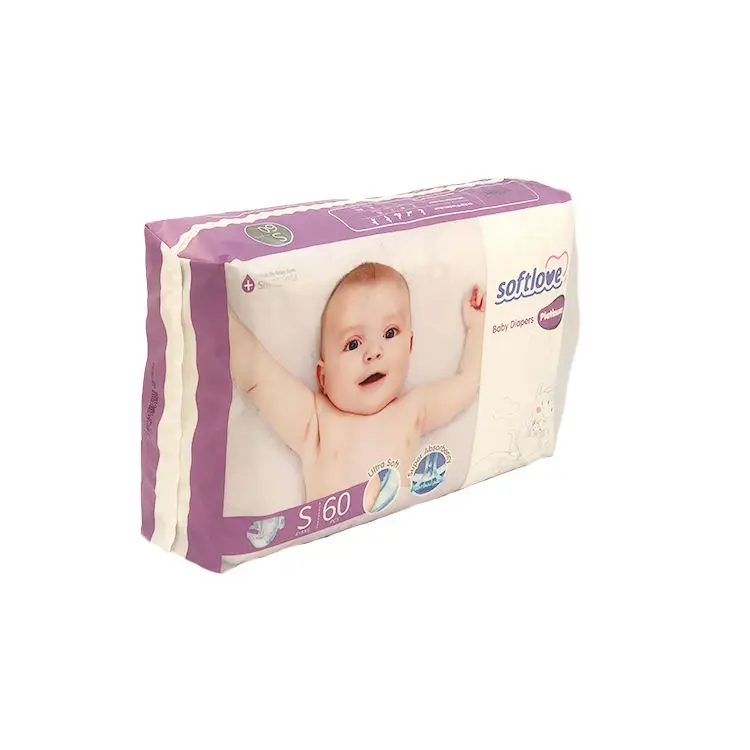 Softlove S60 Platinum Breathable Customized Elastic Waistband Disposable Diaper Baby