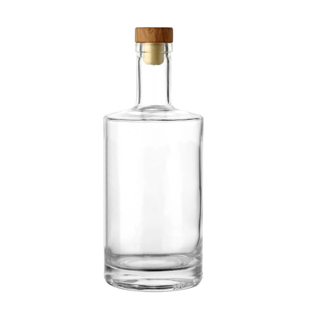 Printing Labeling Round Liquor Custom Moulds for Alcohol Gin Glass clear Bottle 750 ml