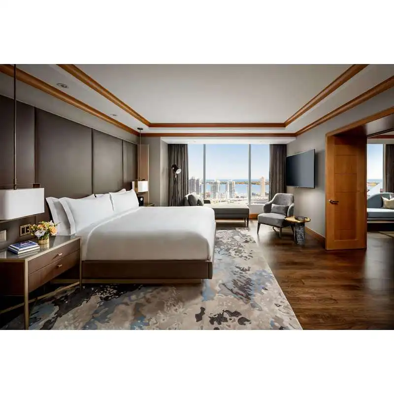 2022 Modern Design Bedroom Furniture Set Bespoke Luxury King Size Bed for Villa Use