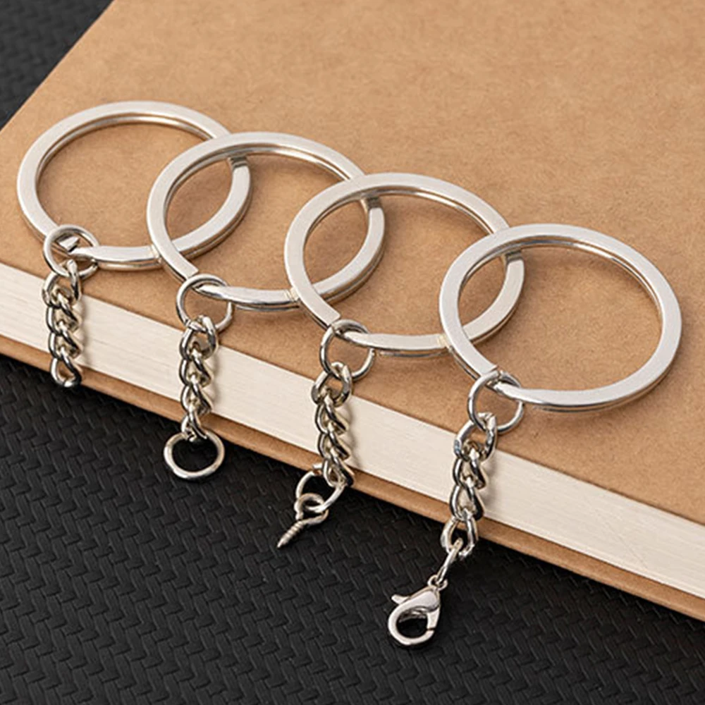 25 30mm High Quality Nickel Plated Keychain Metal Strap Key Ring DIY Keychain Accessories